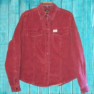 Harley Davidson Red Corduroy Shirt Jacket Large